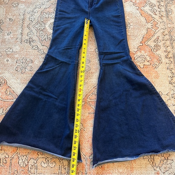 We The Free Indigo Blue Denim High Waist Flare Stretch Festival & Concert Jeans - Picture 5 of 10